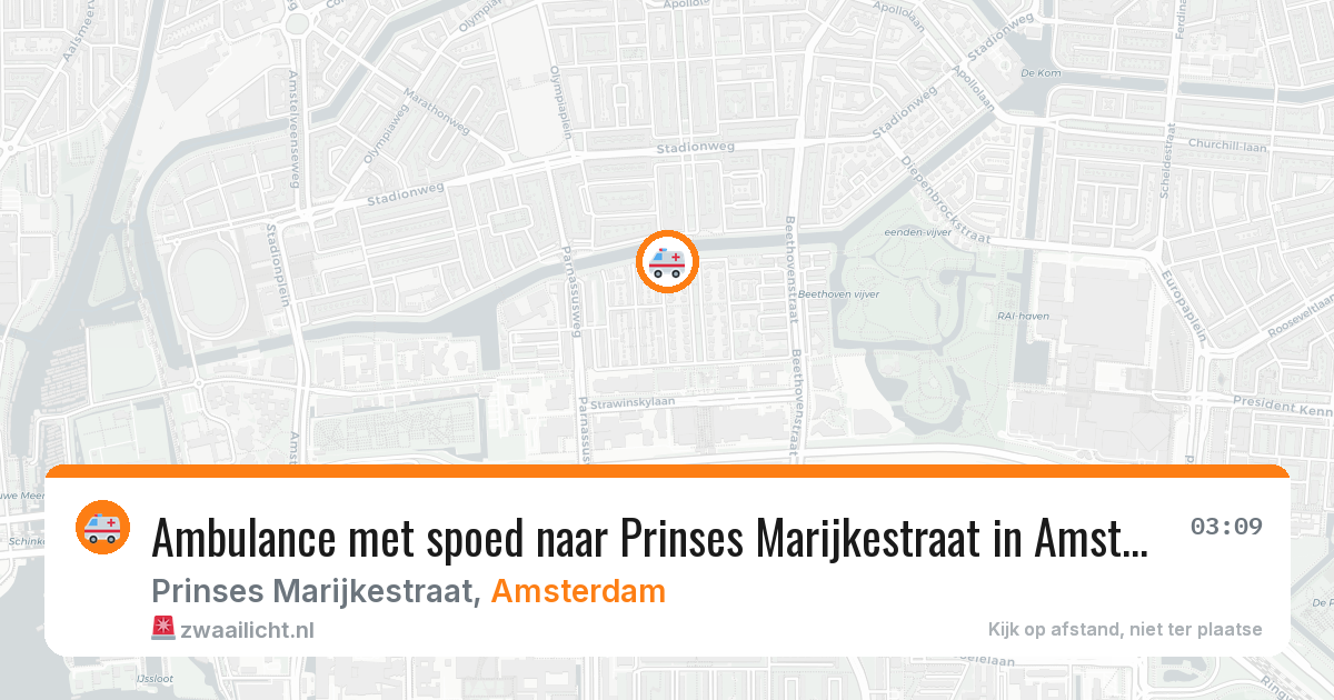 Ambulance met spoed naar Prinses Marijkestraat in Amsterdam — 6 aug 2026