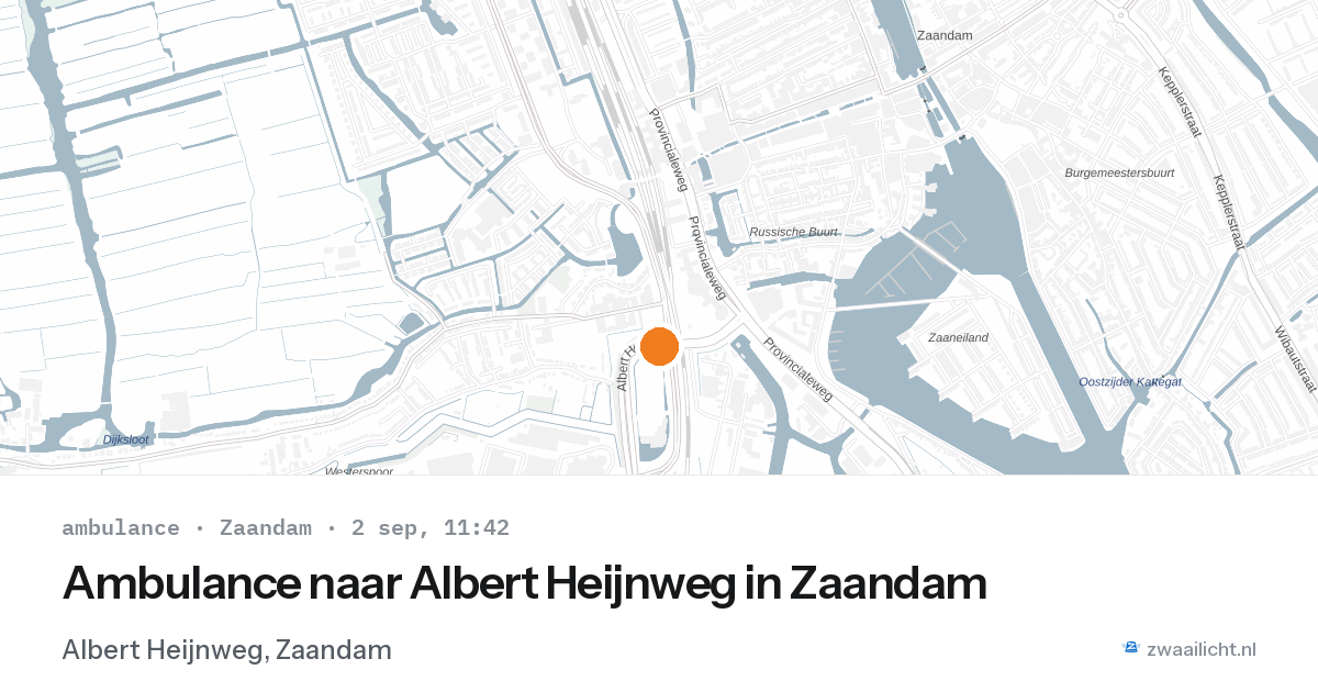 Ambulance naar Albert Heijnweg in Zaandam — 2 sep 2026