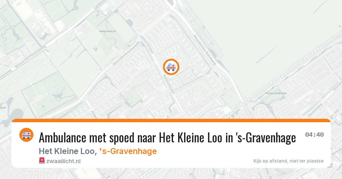 Ambulance met spoed naar Het Kleine Loo in 's-Gravenhage — 21 mei 2026