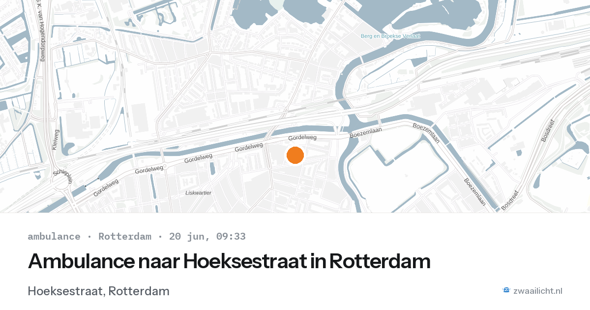 Ambulance naar Hoeksestraat in Rotterdam — 20 jun 2026