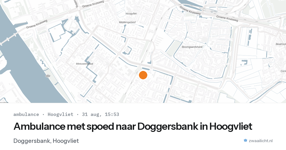 Ambulance met spoed naar Doggersbank in Hoogvliet — 31 aug 2026
