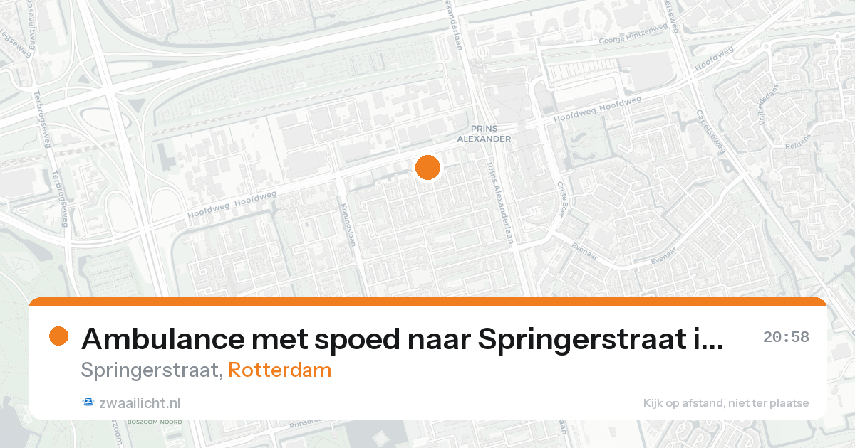 Ambulance met spoed naar Springerstraat in Rotterdam — 24 aug 2026
