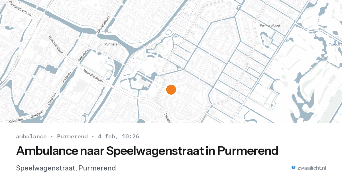Ambulance naar Speelwagenstraat in Purmerend — 4 feb 2026