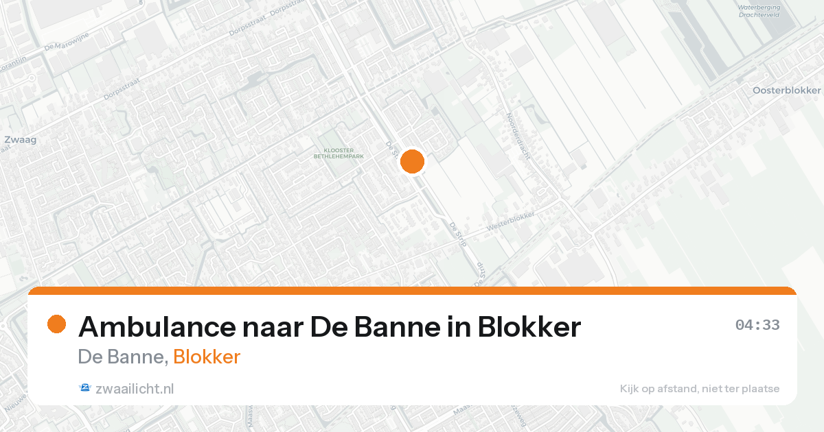 Ambulance naar De Banne in Blokker — 12 aug 2026