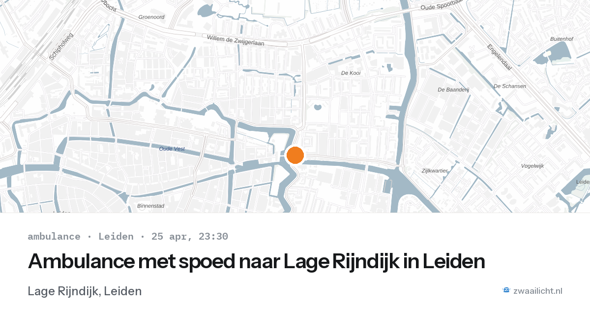 Ambulance met spoed naar Lage Rijndijk in Leiden — 25 apr 2026