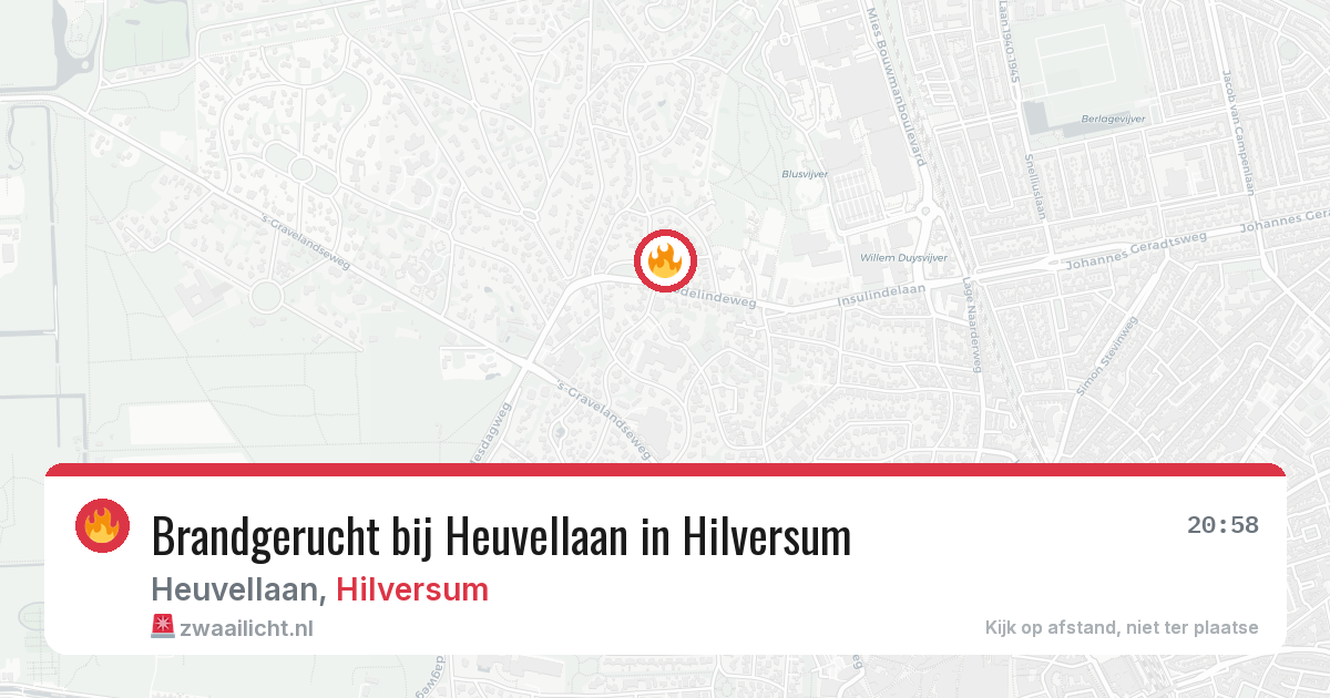 Brandgerucht bij Heuvellaan in Hilversum — 26 jun 2026