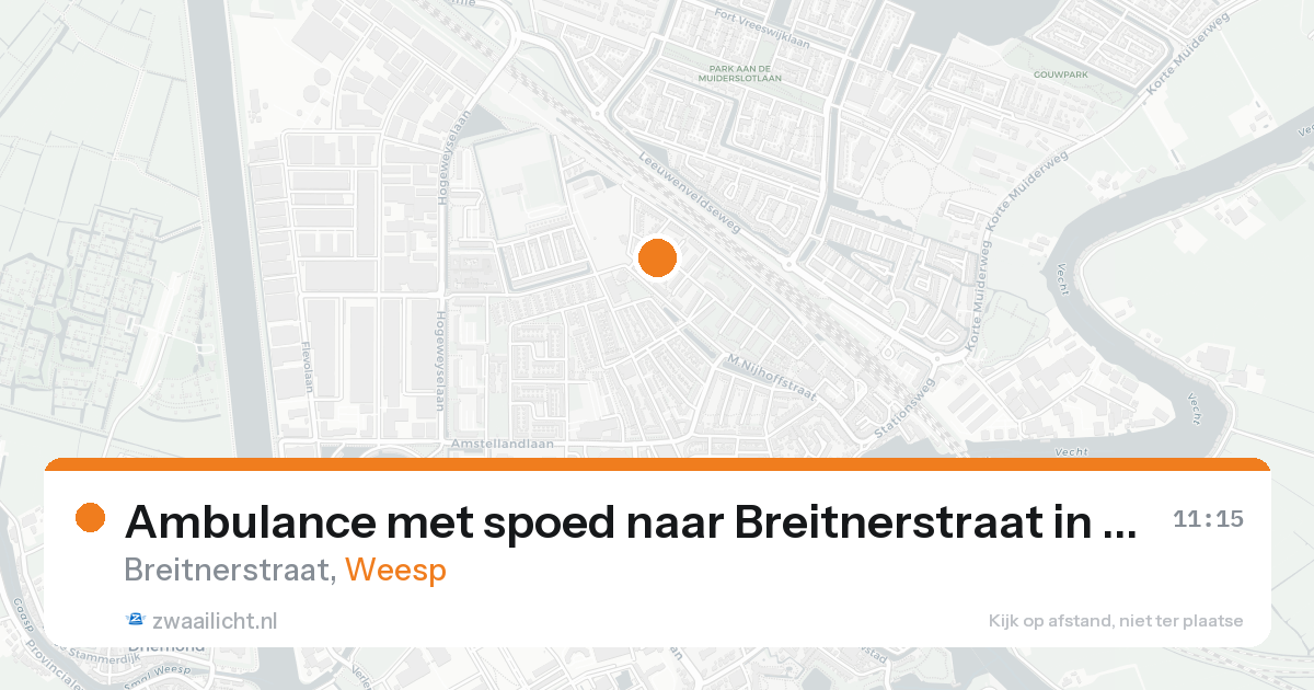 Ambulance met spoed naar Breitnerstraat in Weesp — 7 feb 2026