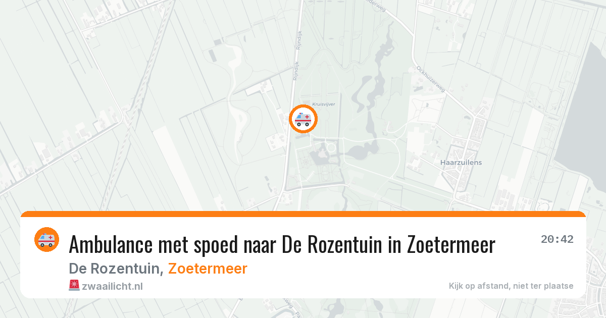 Ambulance met spoed naar De Rozentuin in Zoetermeer — 18 apr 2026