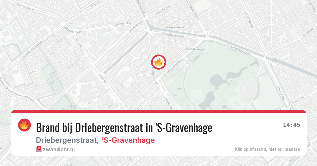 Brand bij Driebergenstraat in 'S-Gravenhage — 26 jun 2026