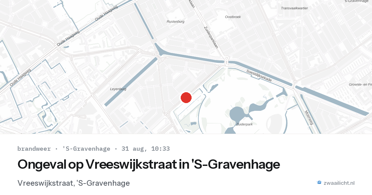 Ongeval op Vreeswijkstraat in 'S-Gravenhage — 31 aug 2026