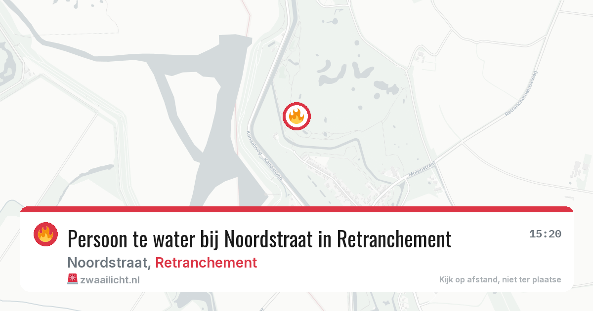 Persoon te water bij Noordstraat in Retranchement — 27 mei 2026