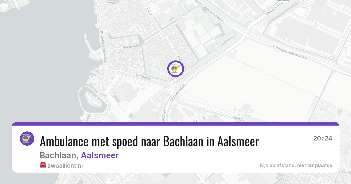 Ambulance met spoed naar Bachlaan in Aalsmeer — 24 jun 2026