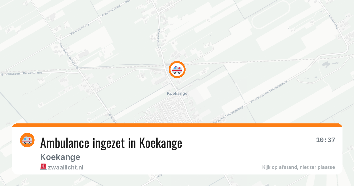 Ambulance ingezet in Koekange — 22 apr 2026 | 🚨 Zwaailicht.nl