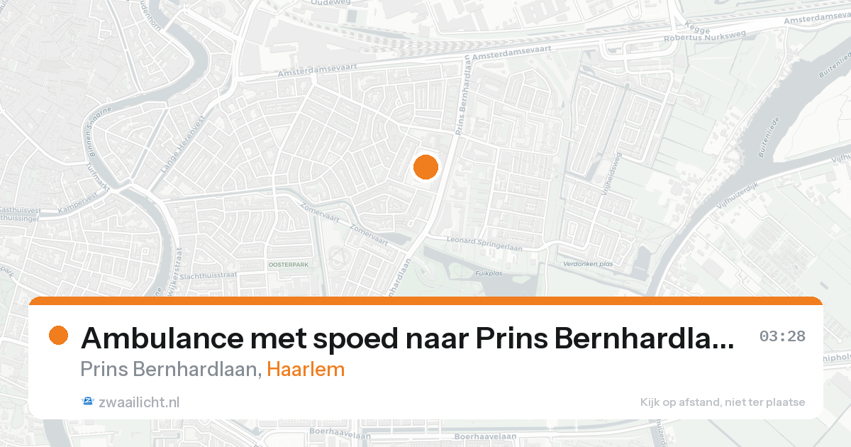 Ambulance met spoed naar Prins Bernhardlaan in Haarlem — 20 aug 2026