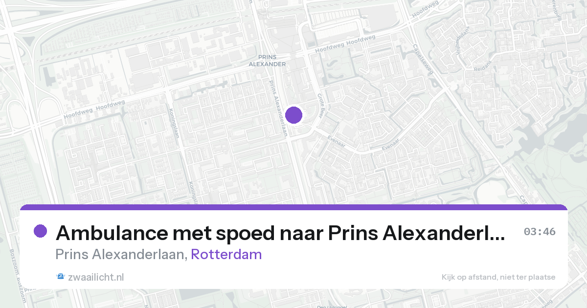 Ambulance met spoed naar Prins Alexanderlaan in Rotterdam — 20 aug 2026