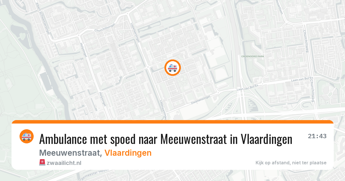 Ambulance met spoed naar Meeuwenstraat in Vlaardingen — 21 mrt 2026