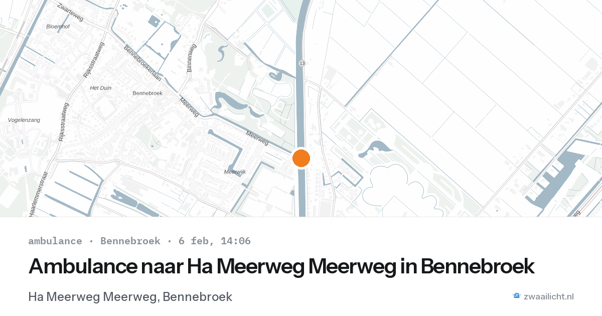 Ambulance naar Ha Meerweg Meerweg in Bennebroek — 6 feb 2026