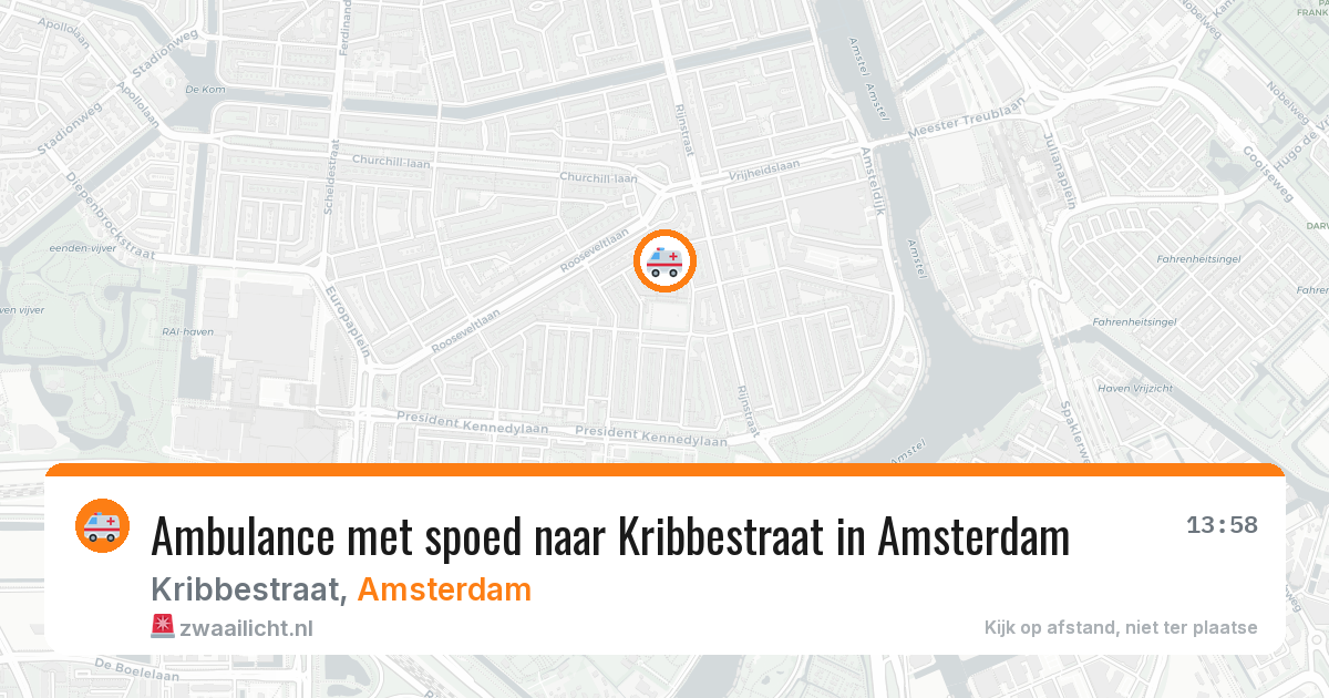 Ambulance met spoed naar Kribbestraat in Amsterdam — 27 jun 2026