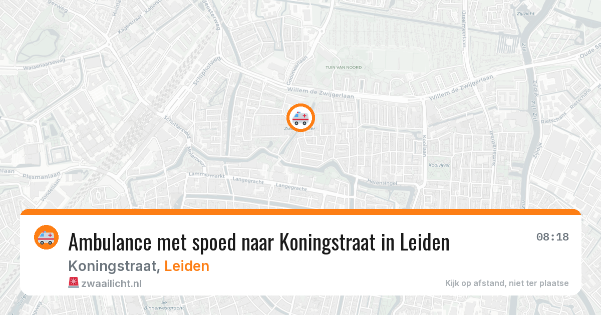 Ambulance met spoed naar Koningstraat in Leiden — 8 jun 2026