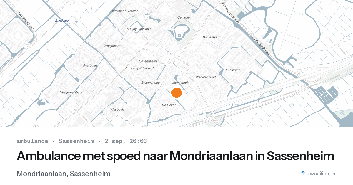 Ambulance met spoed naar Mondriaanlaan in Sassenheim — 2 sep 2026