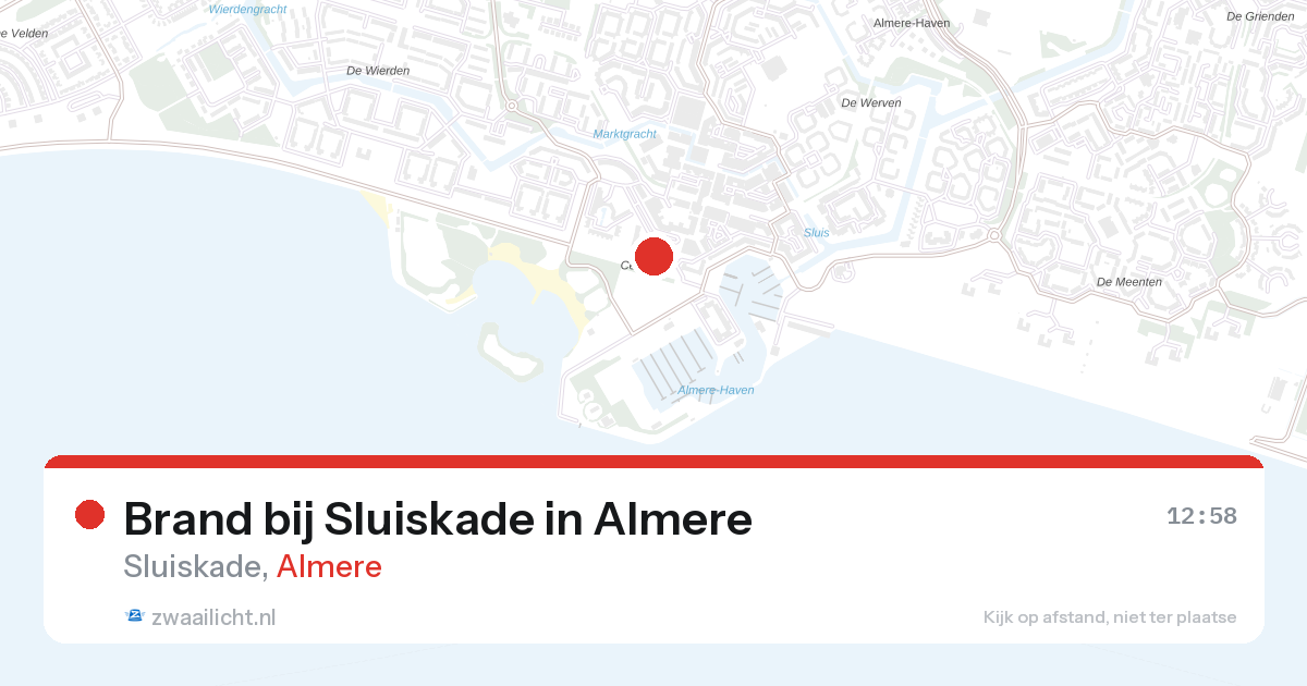 Brand bij Sluiskade in Almere — 27 aug 2026
