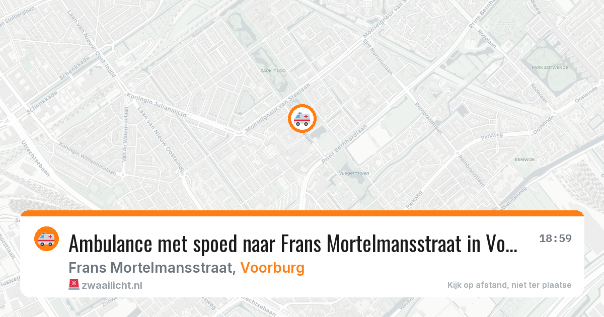 Ambulance met spoed naar Frans Mortelmansstraat in Voorburg — 30 mrt 2026