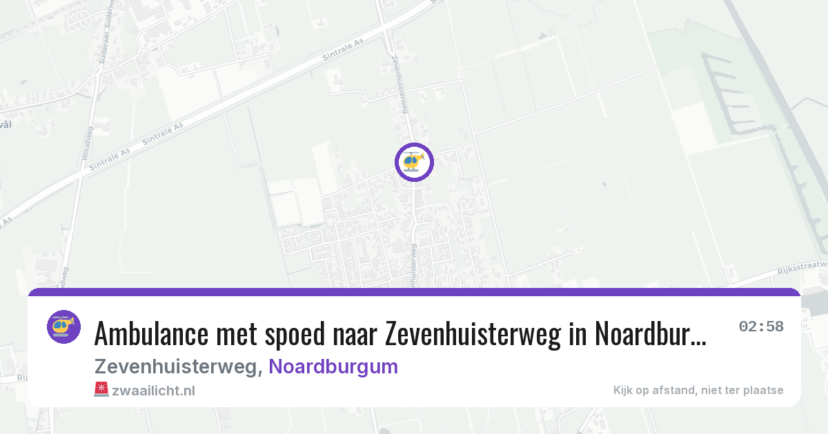 Ambulance met spoed naar Zevenhuisterweg in Noardburgum — 25 jul 2026