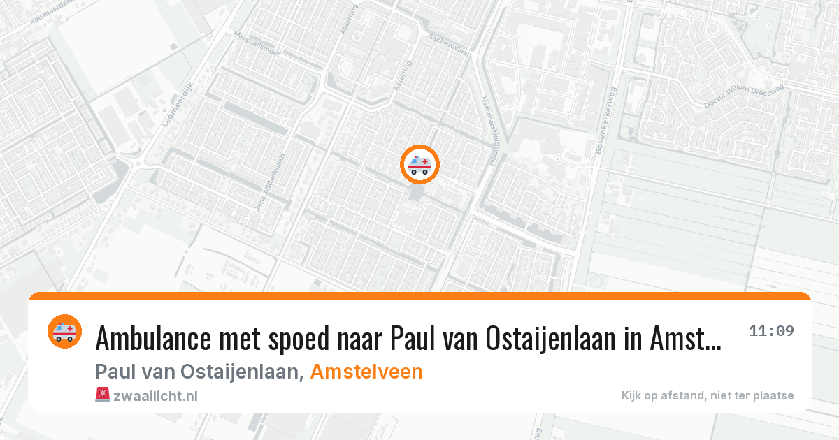 Ambulance met spoed naar Paul van Ostaijenlaan in Amstelveen — 29 jun 2026