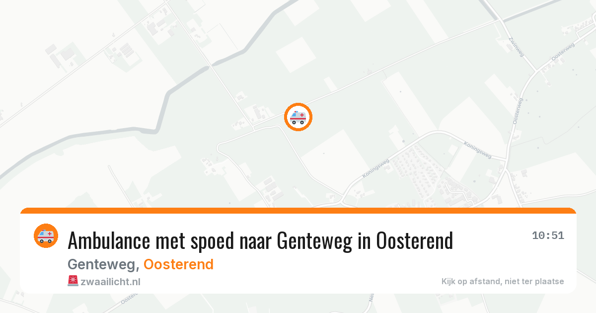 Ambulance met spoed naar Genteweg in Oosterend — 3 aug 2026