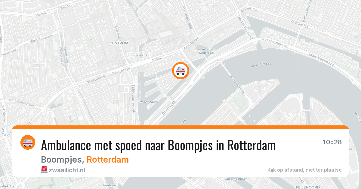 Ambulance met spoed naar Boompjes in Rotterdam — 12 aug 2026