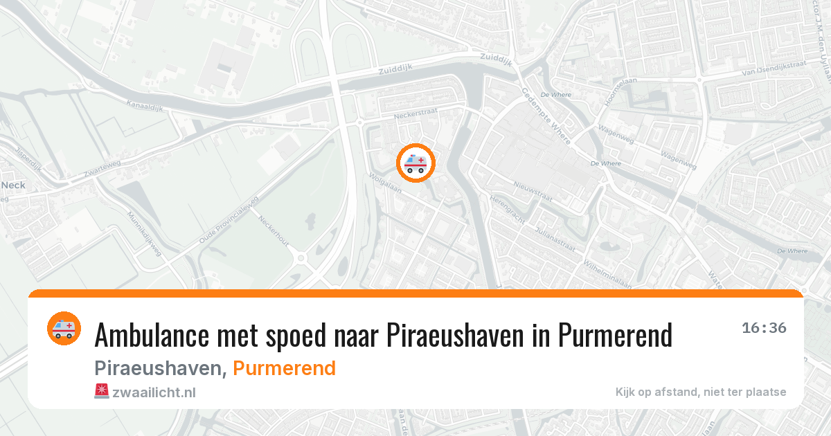 Ambulance met spoed naar Piraeushaven in Purmerend — 16 feb 2026