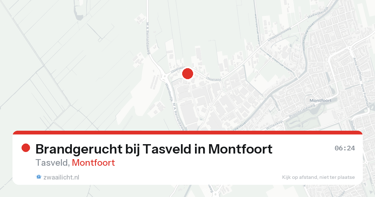 Brandgerucht bij Tasveld in Montfoort — 15 aug 2026