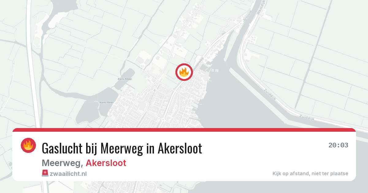 Gaslucht bij Meerweg in Akersloot — 6 apr 2026