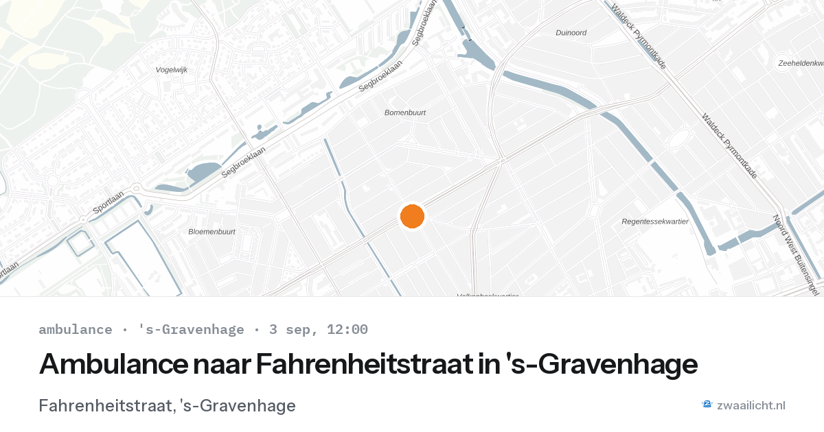 Ambulance naar Fahrenheitstraat in 's-Gravenhage — 3 sep 2026