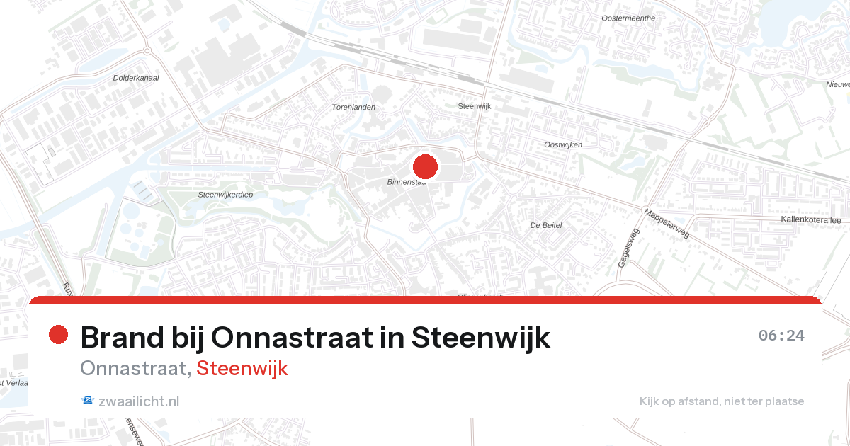 Brand bij Onnastraat in Steenwijk — 26 aug 2026