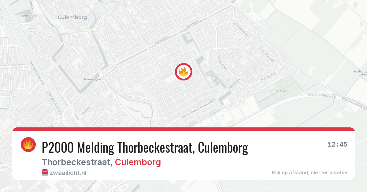 P2000 Melding Thorbeckestraat, Culemborg — 8 feb 2026