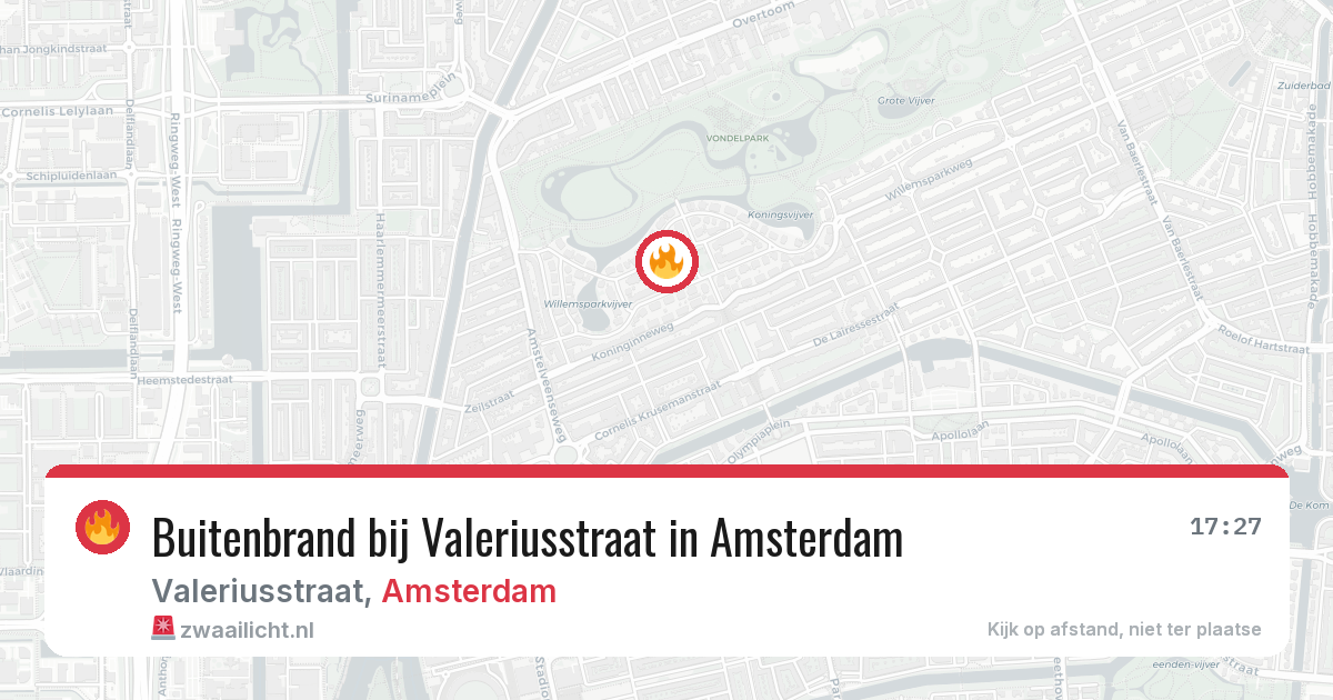 Buitenbrand bij Valeriusstraat in Amsterdam — 19 jun 2026