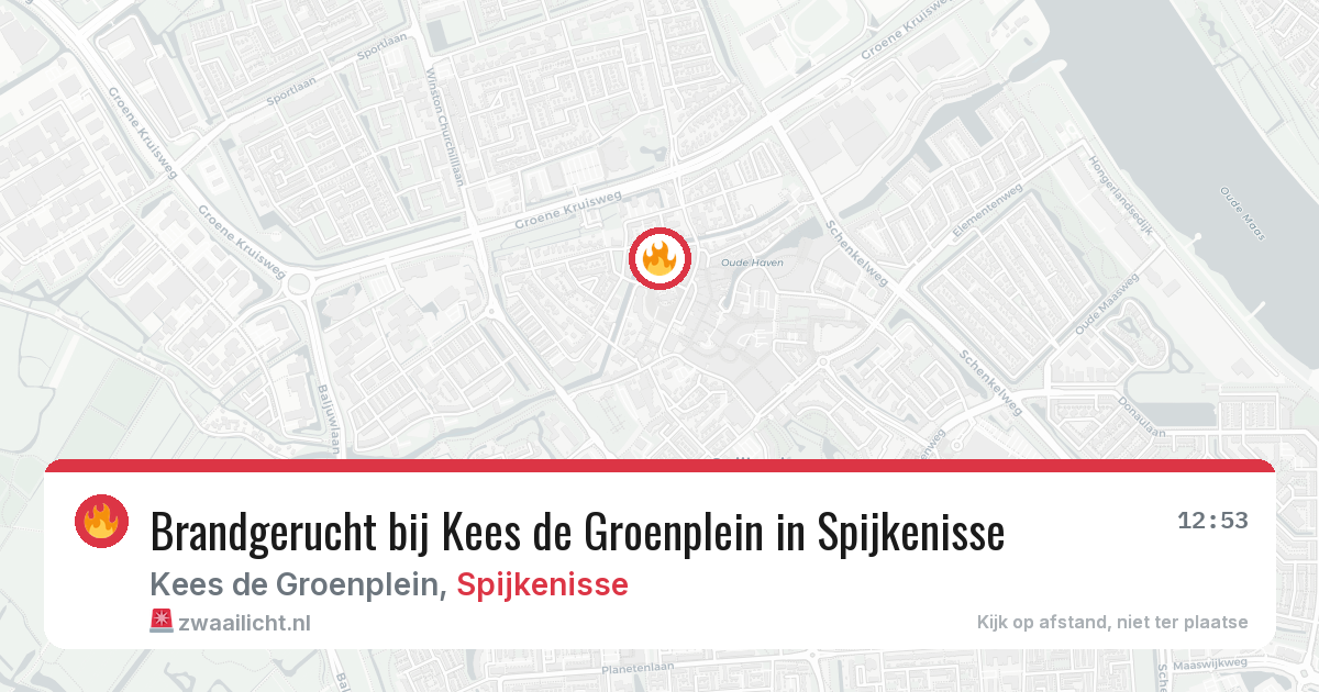 Brandgerucht bij Kees de Groenplein in Spijkenisse — 13 jul 2026