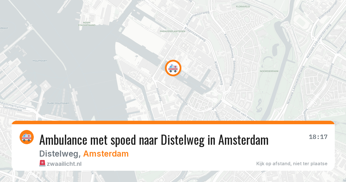 Ambulance met spoed naar Distelweg in Amsterdam — 13 aug 2026
