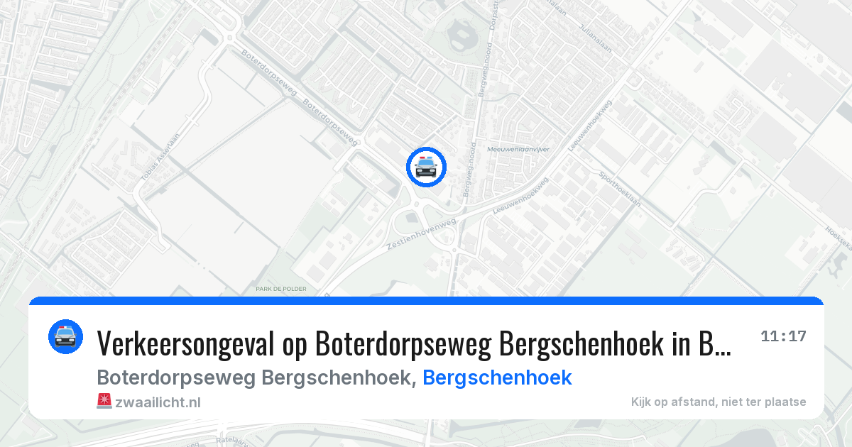 Verkeersongeval op Boterdorpseweg Bergschenhoek in Bergschenhoek — 29 jun 2026