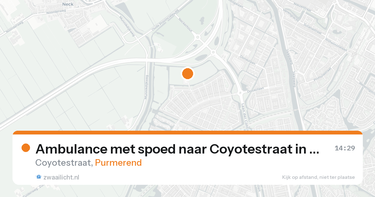 Ambulance met spoed naar Coyotestraat in Purmerend — 18 mei 2026