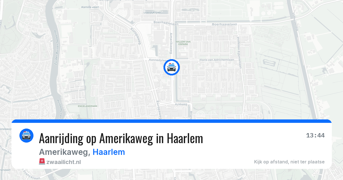 Aanrijding op Amerikaweg in Haarlem — 22 mrt 2026