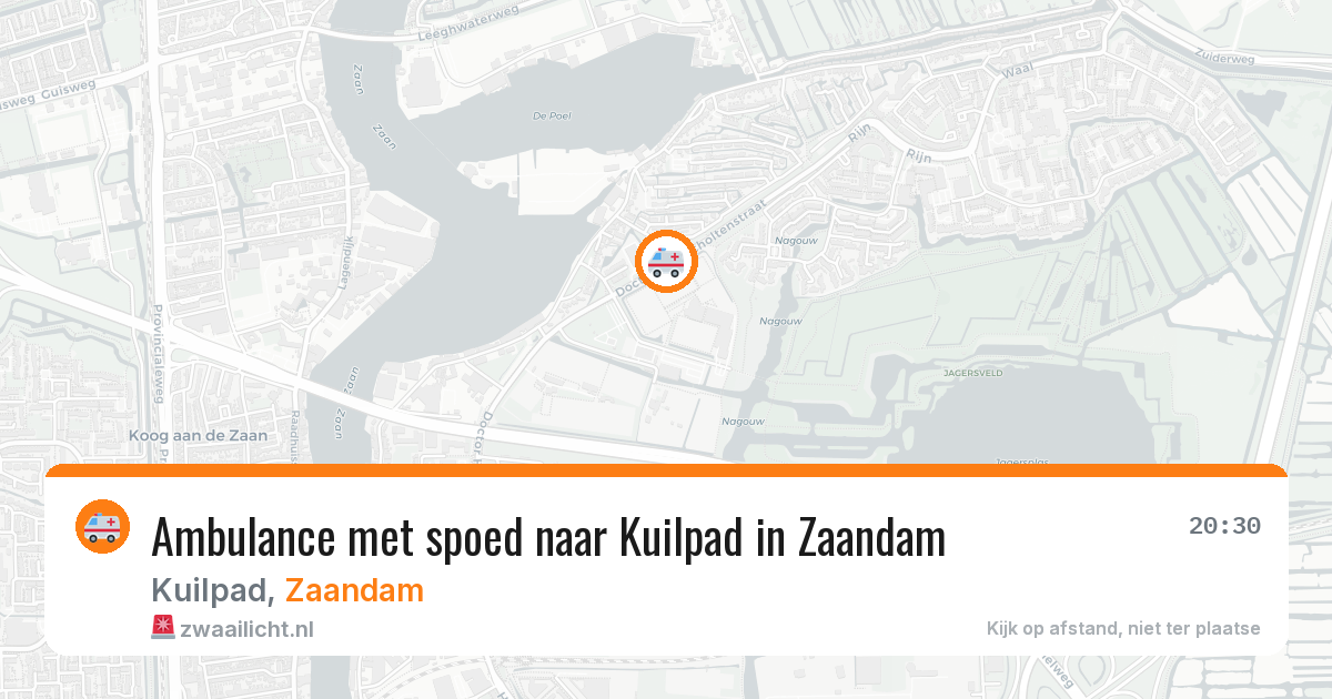 Ambulance met spoed naar Kuilpad in Zaandam — 3 aug 2026
