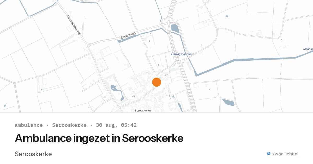 Ambulance ingezet in Serooskerke — 30 aug 2026