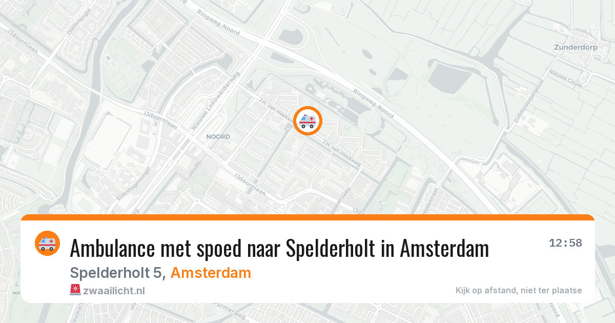 Ambulance met spoed naar Spelderholt in Amsterdam — 1 jul 2026