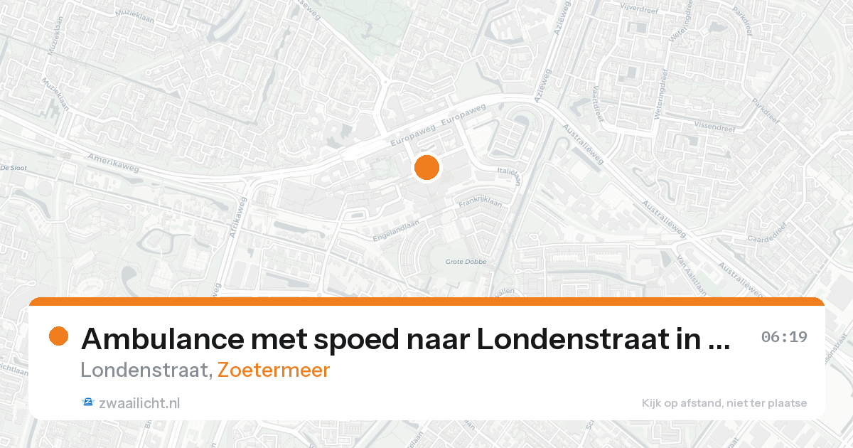 Ambulance met spoed naar Londenstraat in Zoetermeer — 19 mei 2026