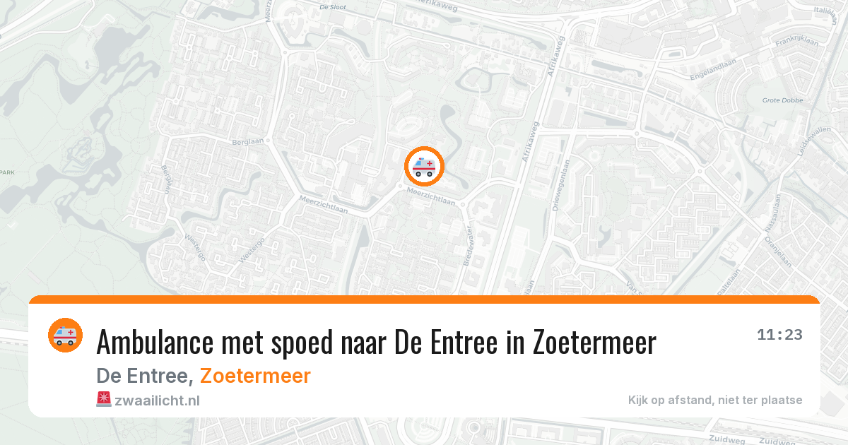 Ambulance met spoed naar De Entree in Zoetermeer — 13 jul 2026
