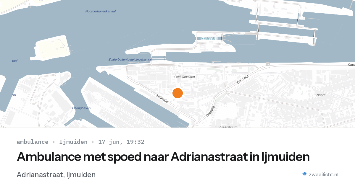 Ambulance met spoed naar Adrianastraat in Ijmuiden — 17 jun 2026