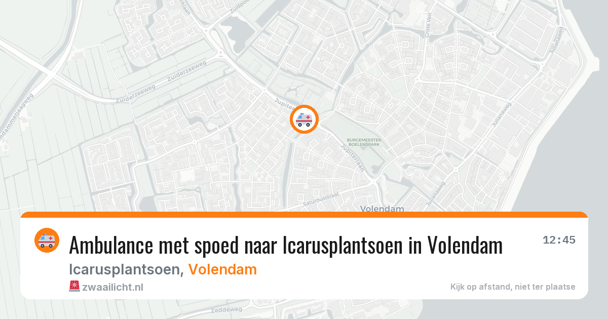 Ambulance met spoed naar Icarusplantsoen in Volendam — 24 apr 2026