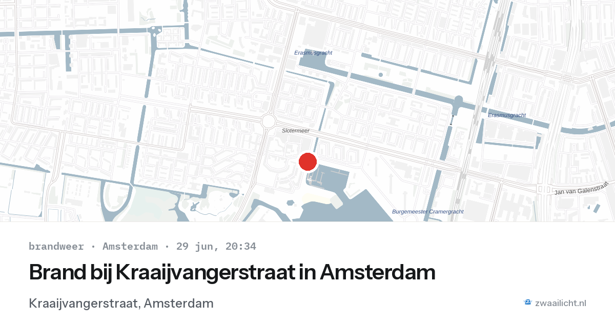 Brand bij Kraaijvangerstraat in Amsterdam — 29 jun 2026